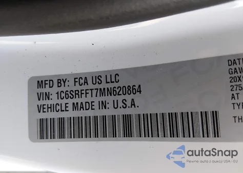 2021 Ram 1500 Big Horn 4X4 5'7 Box z USA, uszkodzony, nr VIN 1C6SRFFT7MN620864